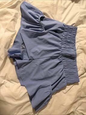 Light Blue Athletic shorts with bubble pockets